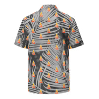 Gray Palm Leaf Aim Games Icon Unisex button shirt