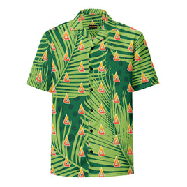 Green palm leaf Aim Games Icon Unisex button shirt