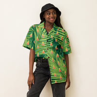 Green palm leaf Aim Games Icon Unisex button shirt