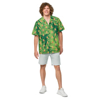 Green palm leaf Aim Games Icon Unisex button shirt