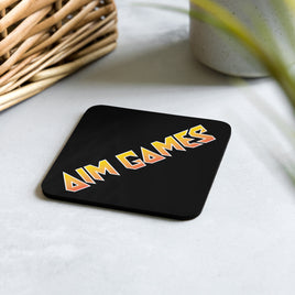 Aim Games Logo Cork-back coaster